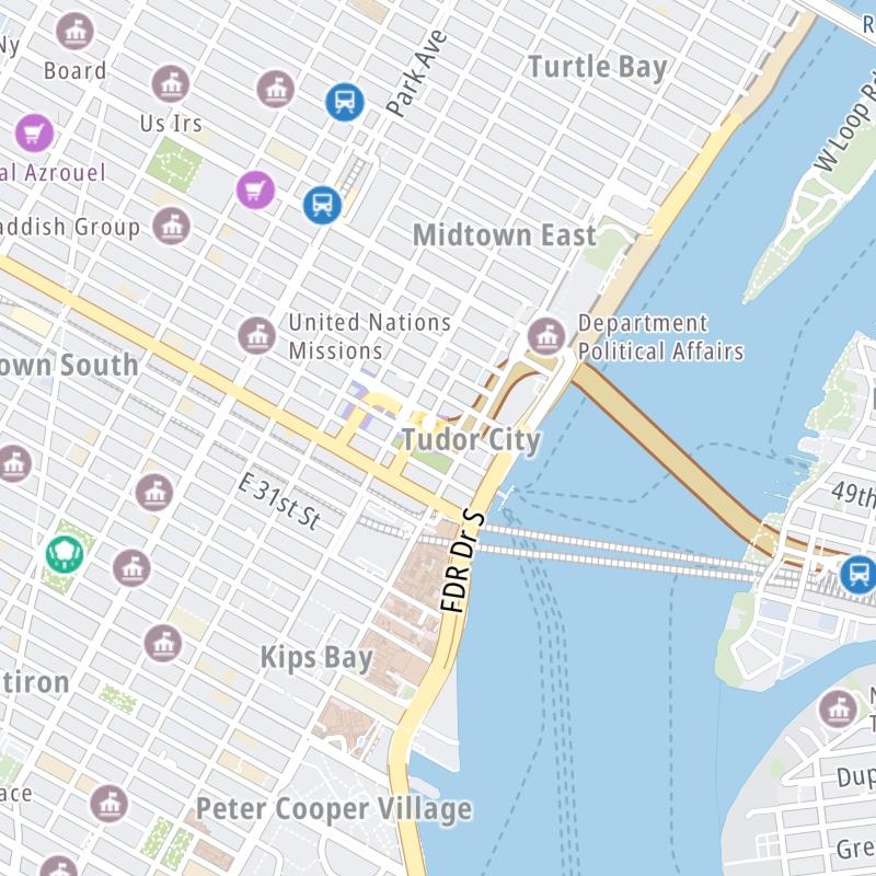 Static map a segment of the Queens Midtown Tunnel