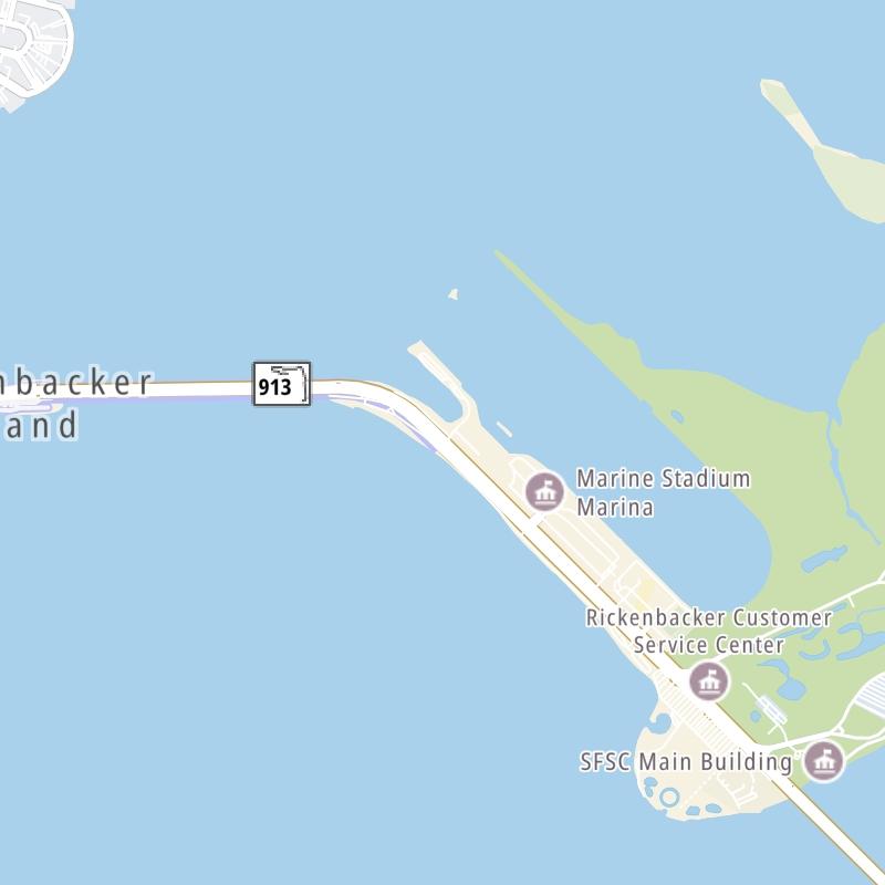 Static map the Rickenbacker Causeway