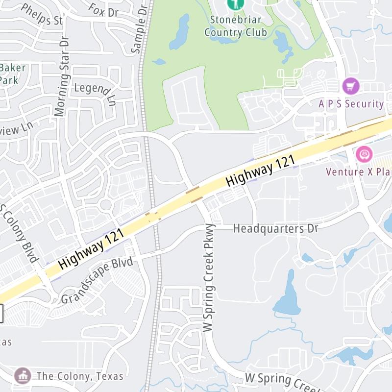 Static map a segment of the Sam Rayburn Tollway