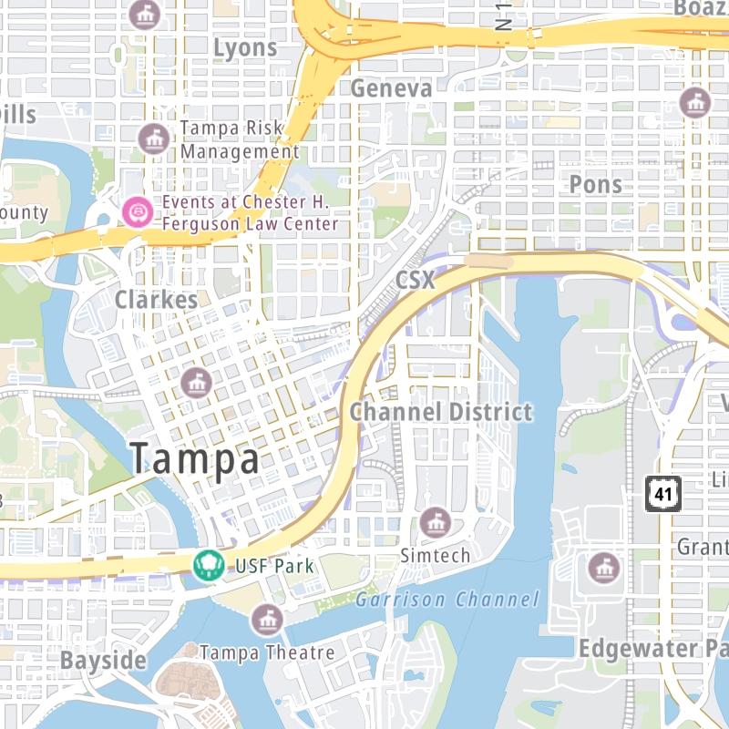 Static map a segment of the Selmon Expressway