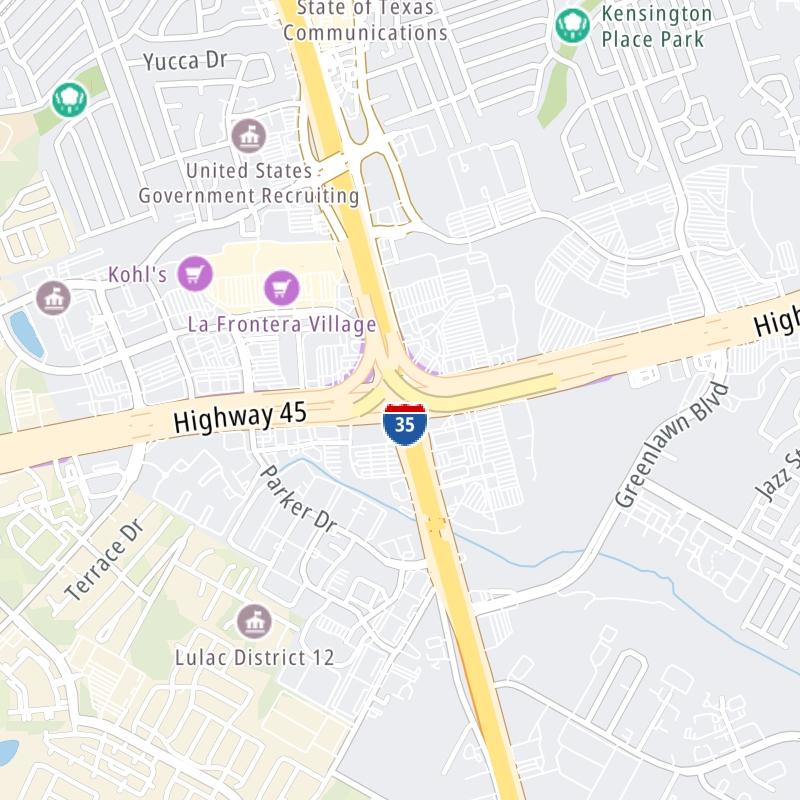 Static map a segment of SH 45 N