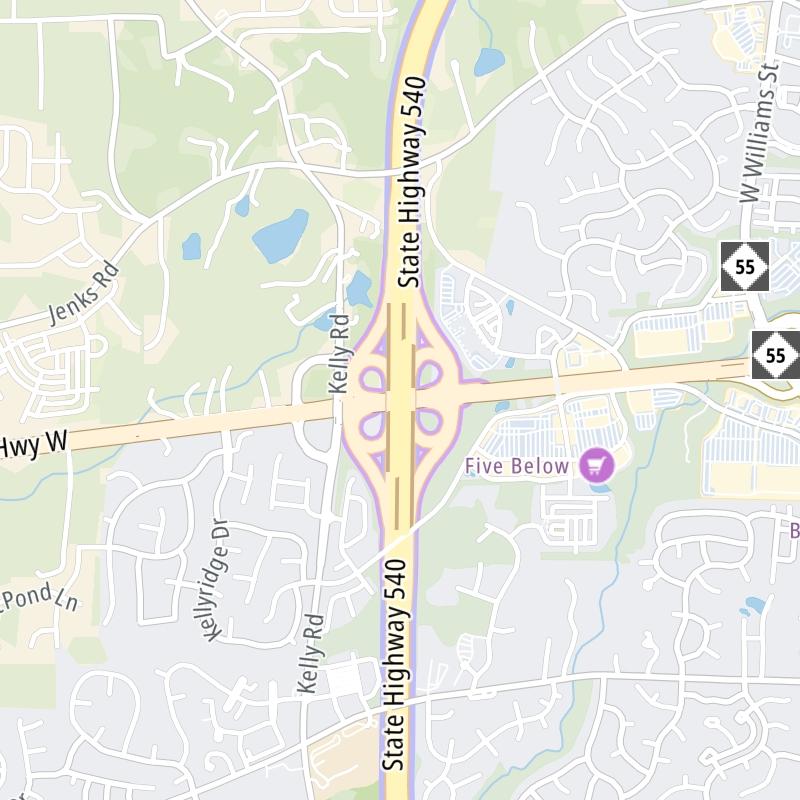 Static map a segment of the Triangle Expressway