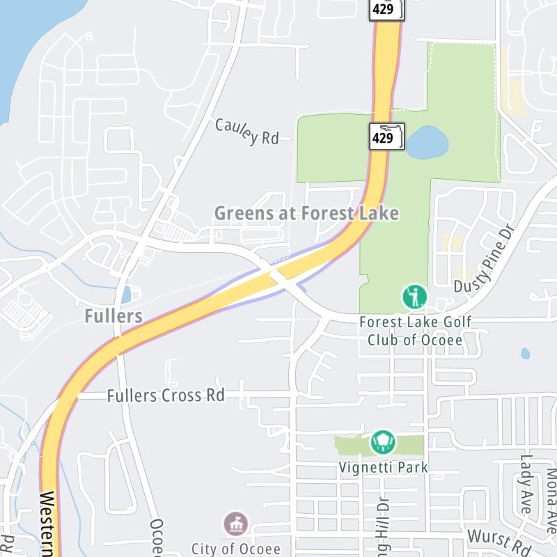 Static map a segment of the Western Beltway/Wekiva Pkwy