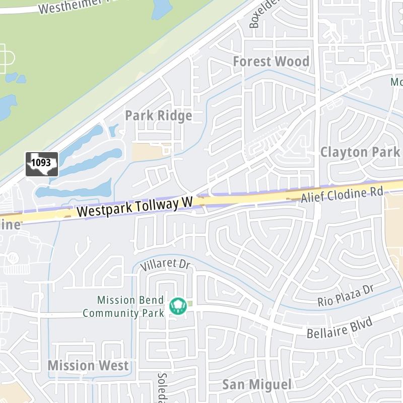 Static map a segment of the Westpark Tollway